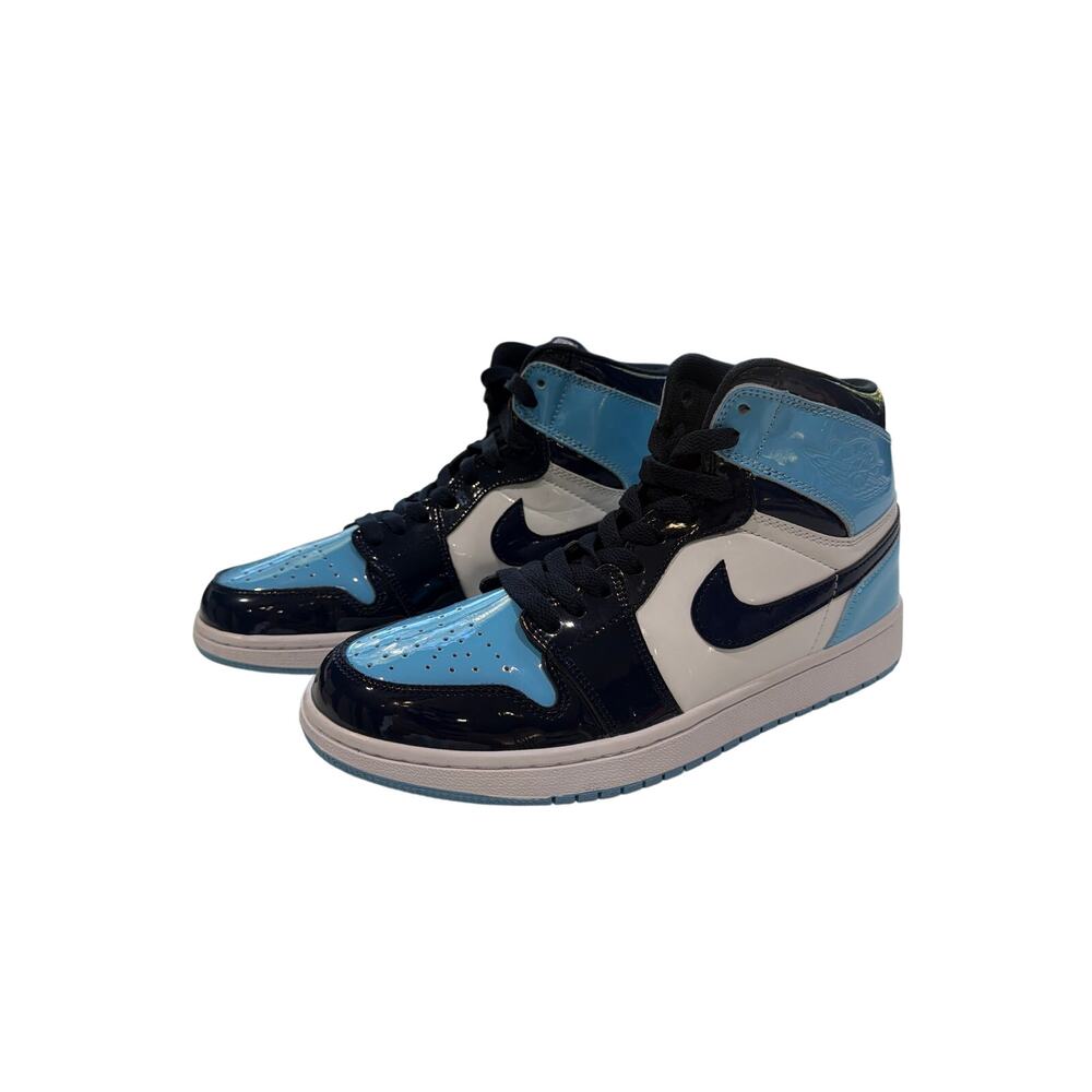 Nike Air Jordan 1 Retro High OG Blue Chill Sneaker Patent Leather 8.5 Womens